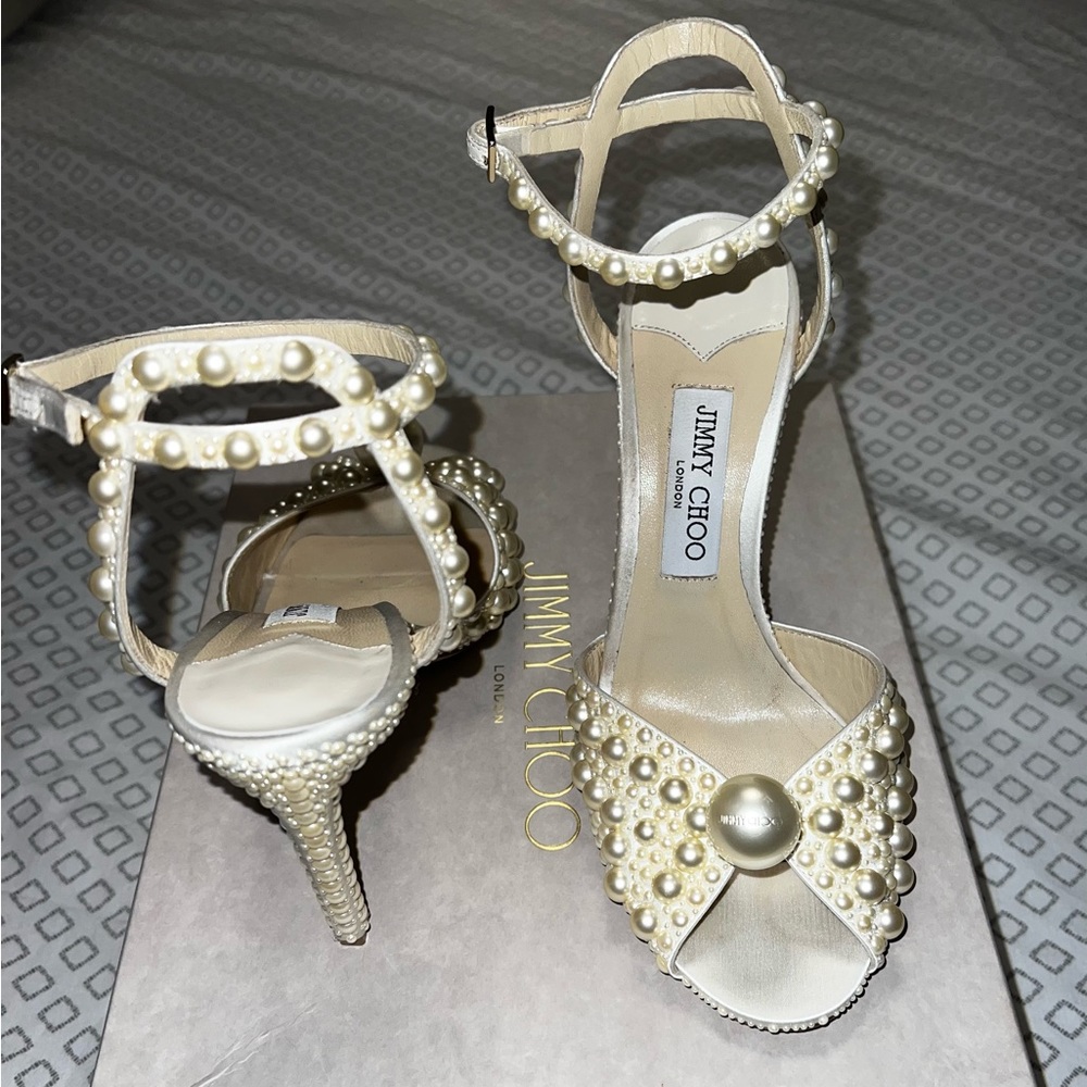 Jimmy Choo Sacora Pearl Heels | Size 40.5